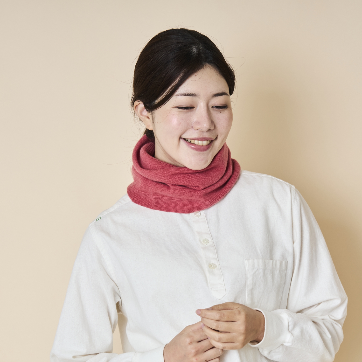 【新聞掲載商品】el alto/カシミヤ100%リブスヌード